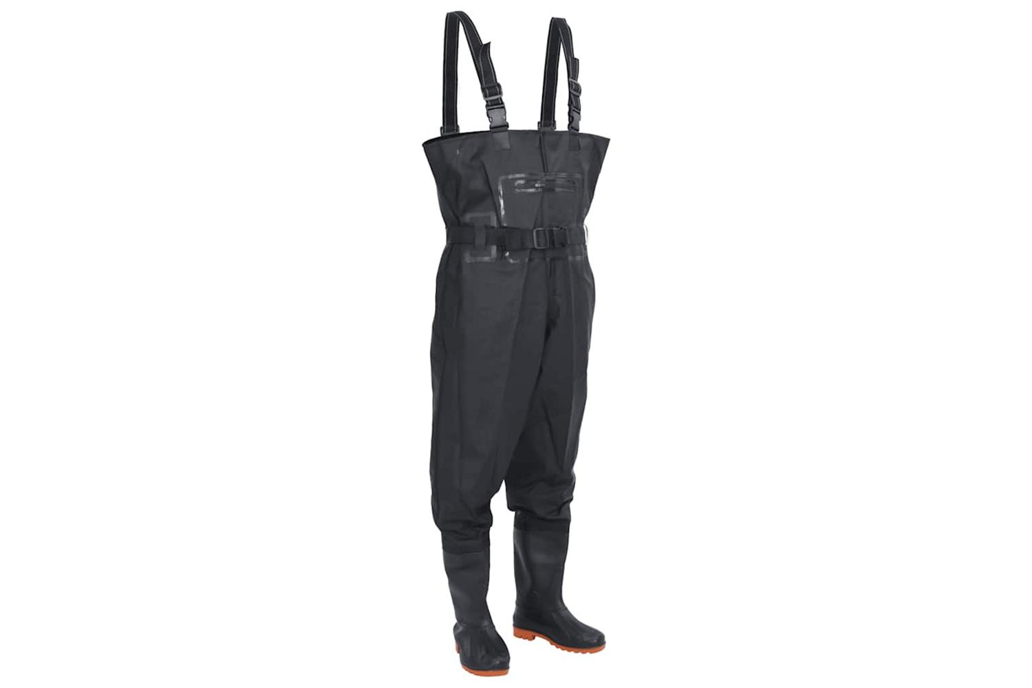 Vidaxl Chest Waders With Boots And Belt Black Size 40