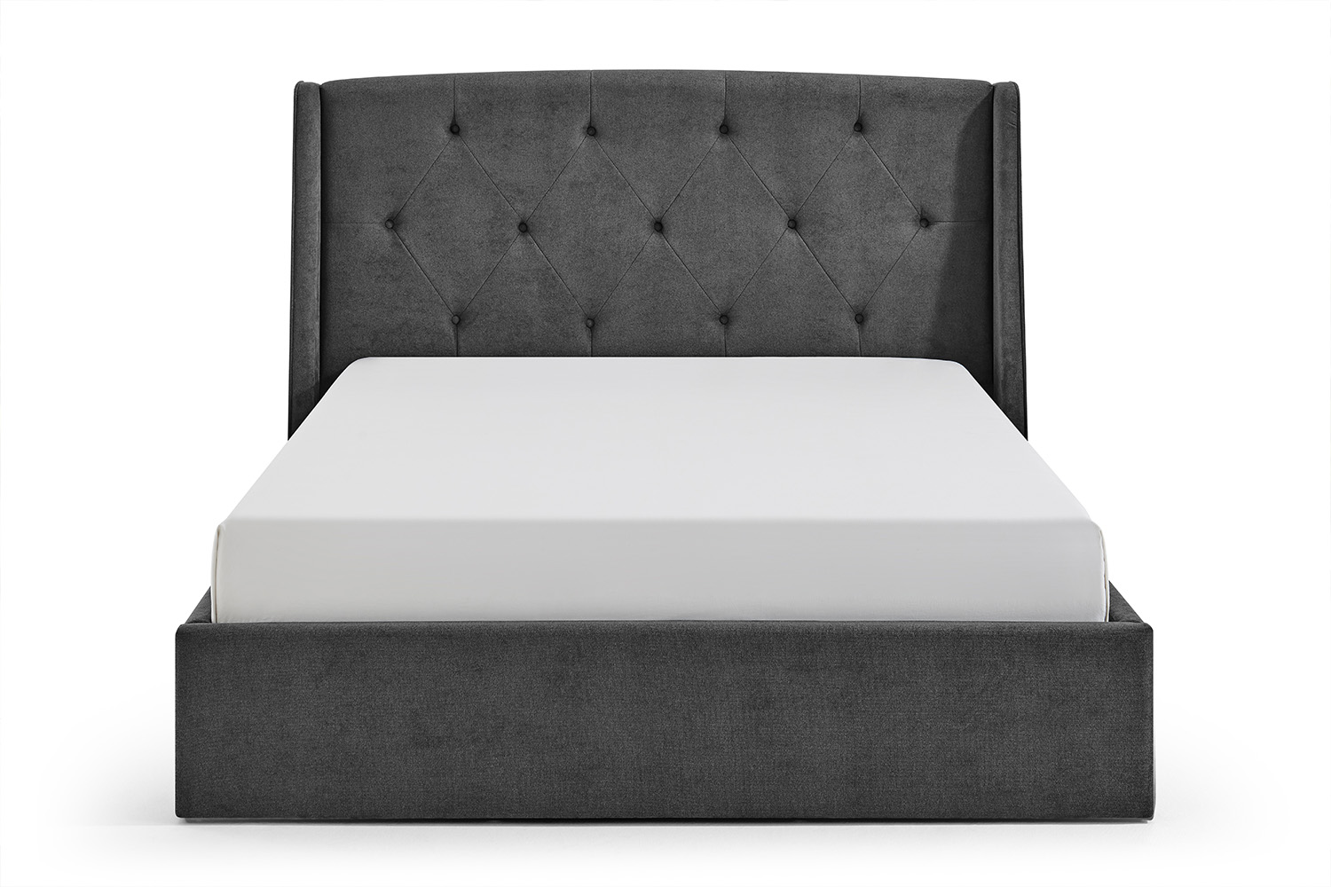 Emilia Winged Ottoman Bed Frame | Double | 4ft6 | Grey