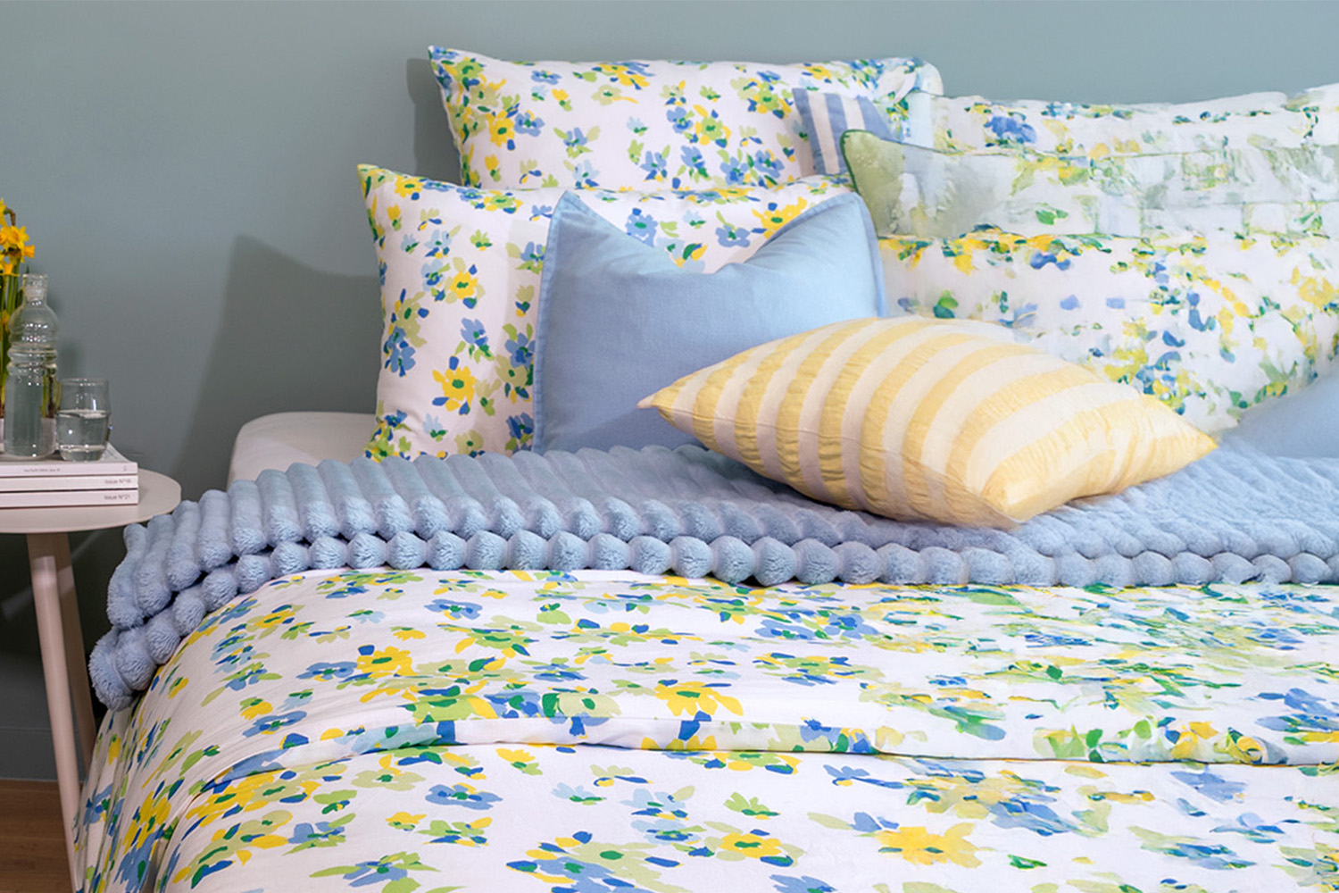 Seersucker Cushion | Yellow/White | 45 x 45 cm