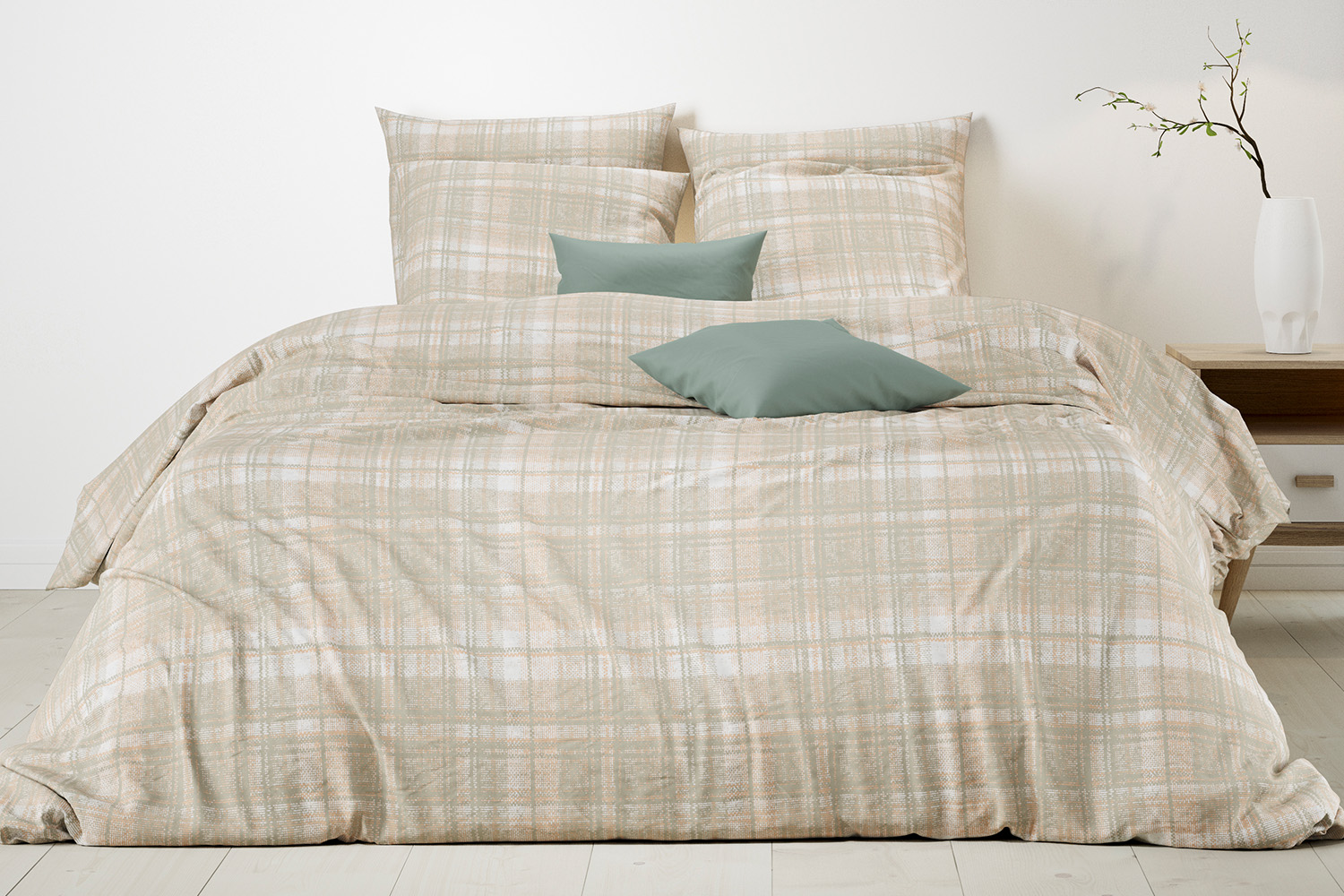 Mistral Home | Shetland Duvet Cover Set | Peach/White | Double