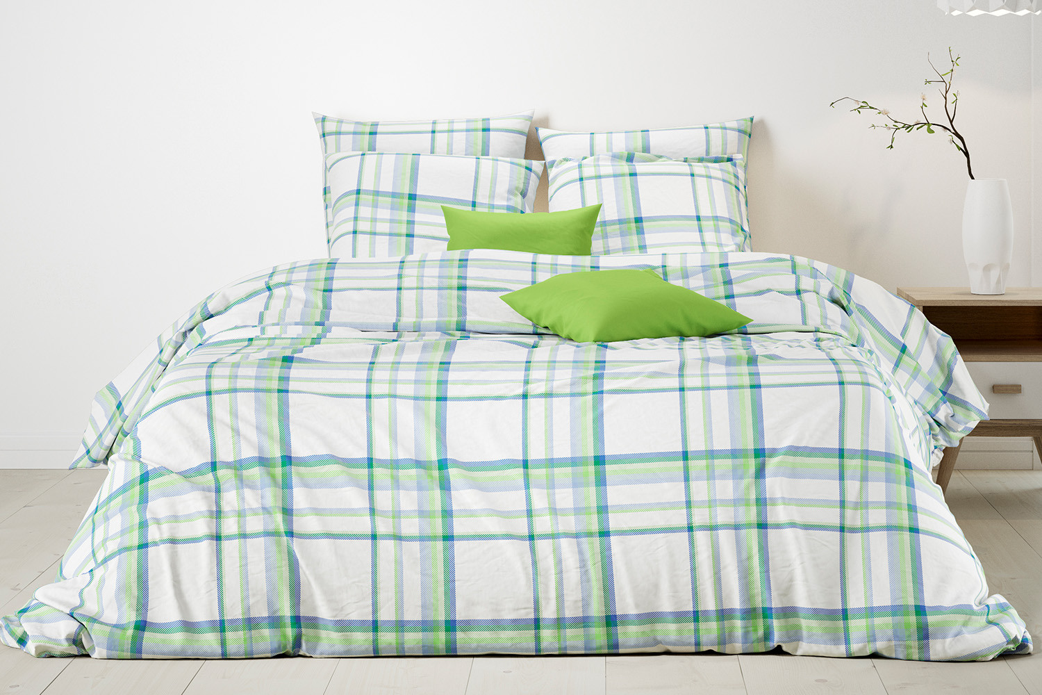 Mistral Home | Madras Duvet Cover Set | Green/Blue | King