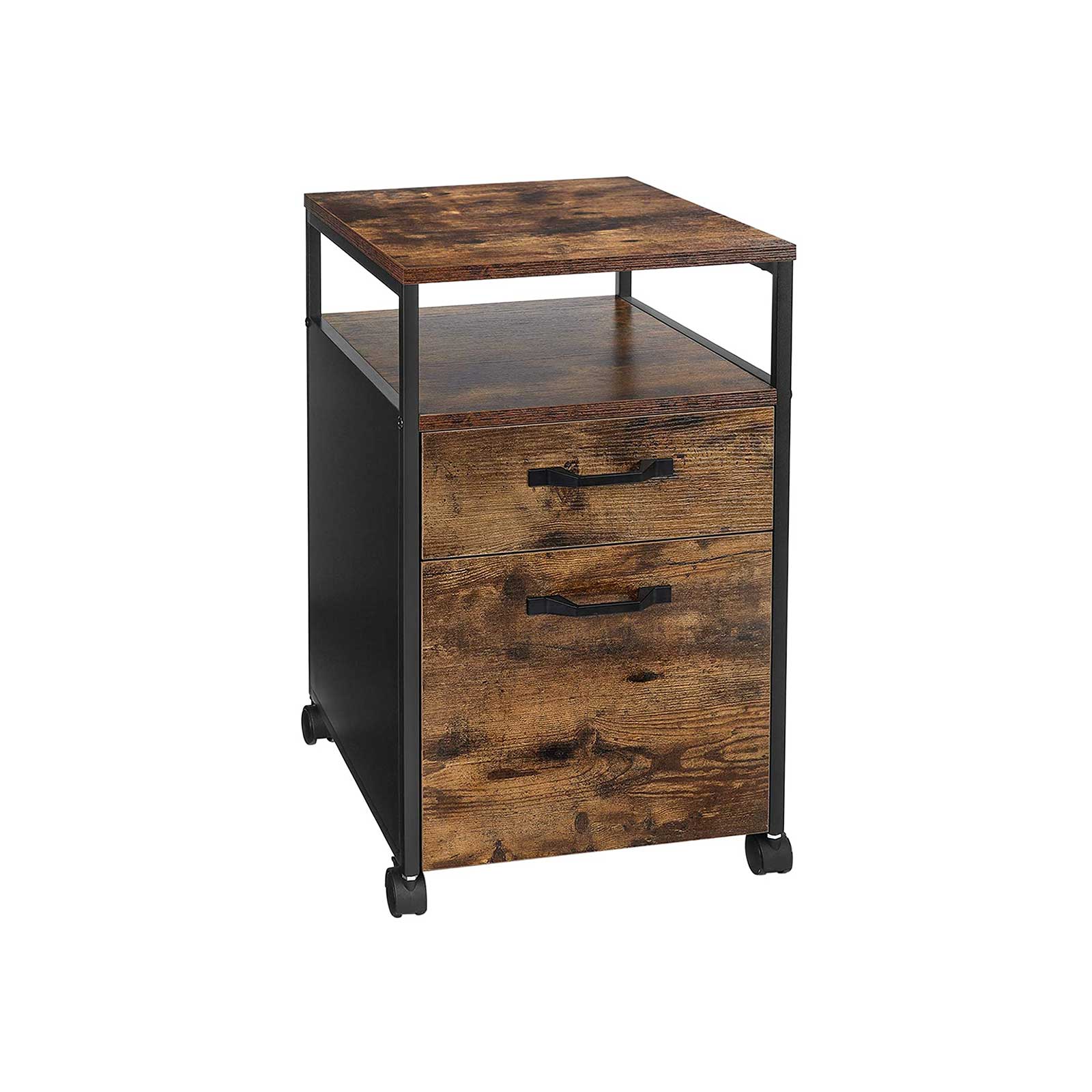 Vasagle Industrial File Cabinet with Drawer | Rustic Brown & Black [Ex-Display - DS250377-000257]