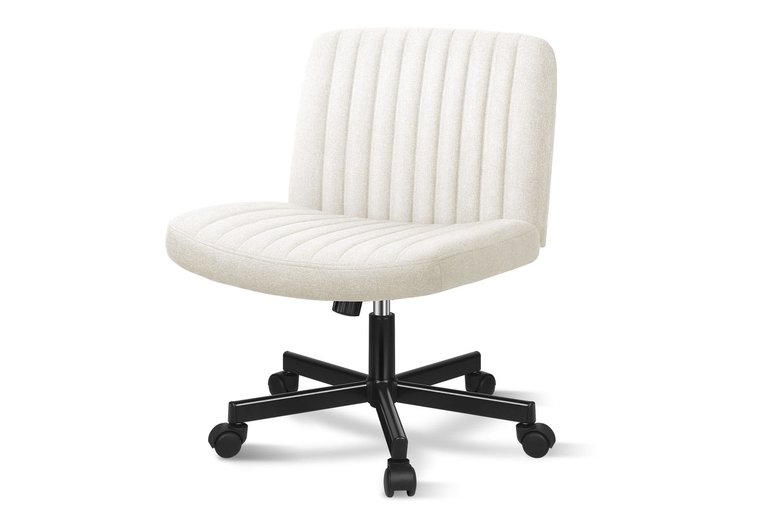 Alfordson Cross Legged Office Desk Chair | Linen Fabric | Beige