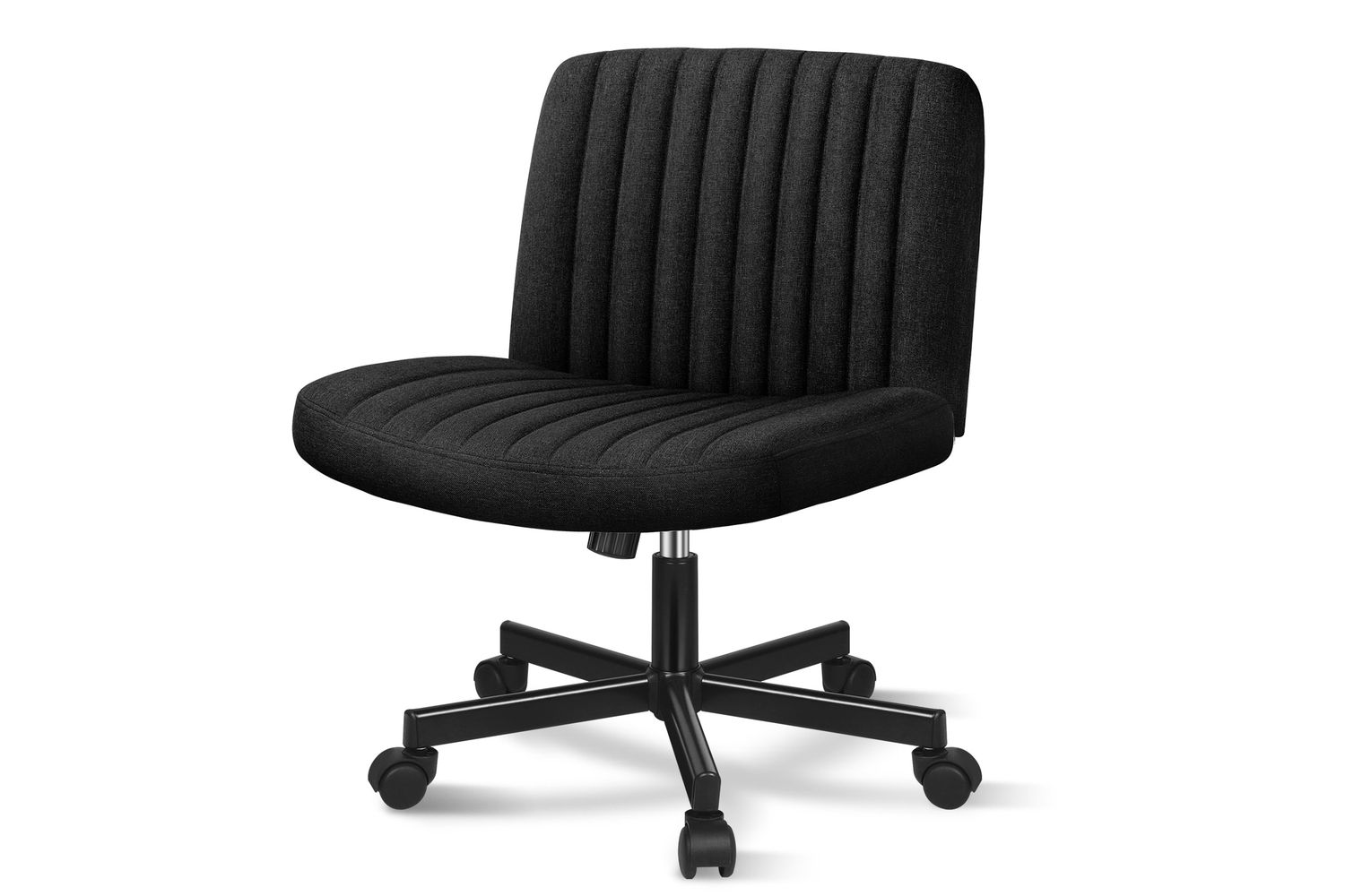 Alfordson Cross Legged Office Desk Chair | Linen Fabric | Black