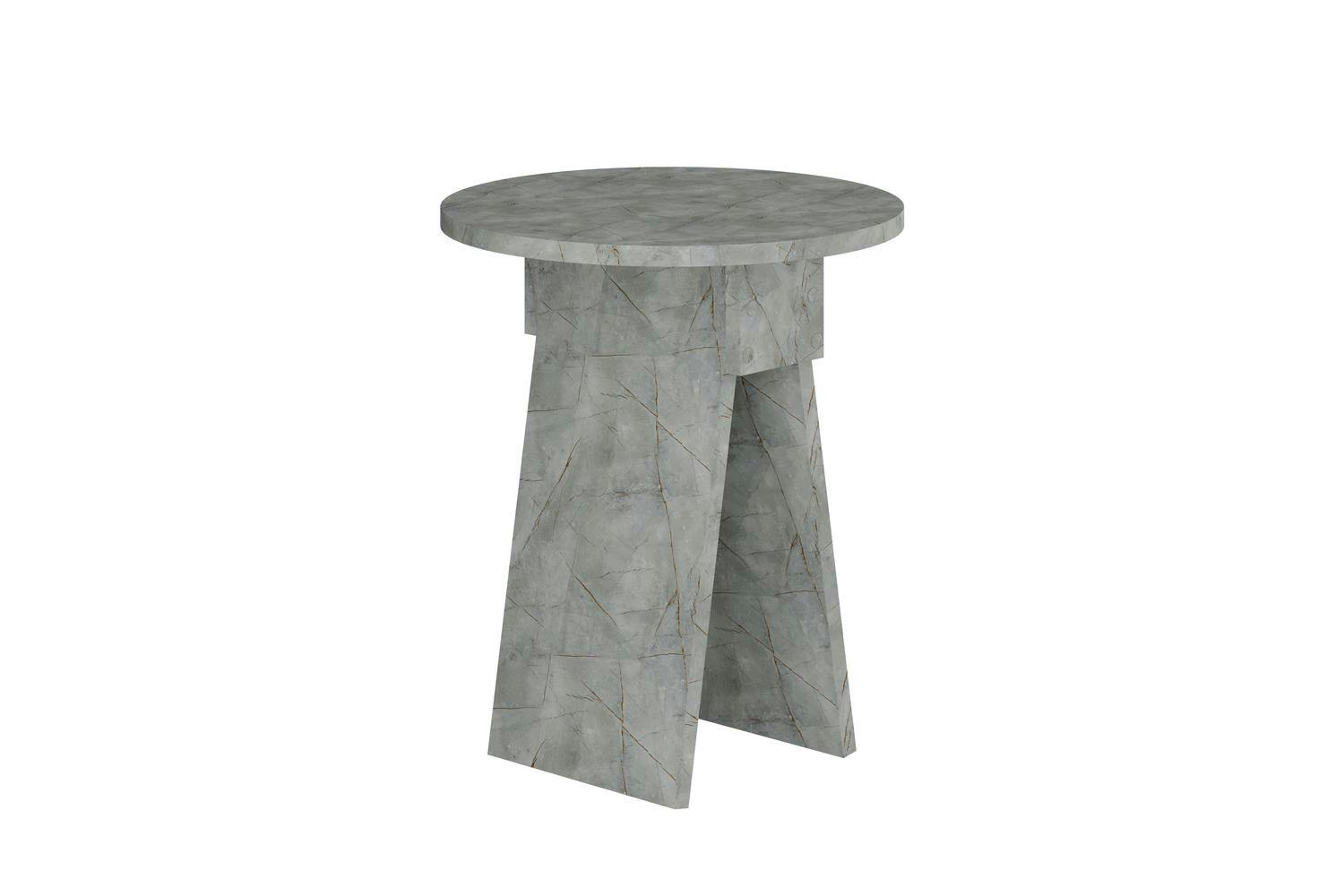 Decortie Modern Chen Side Table | Side Table | Gold Marble Effect | 42x42x50cm