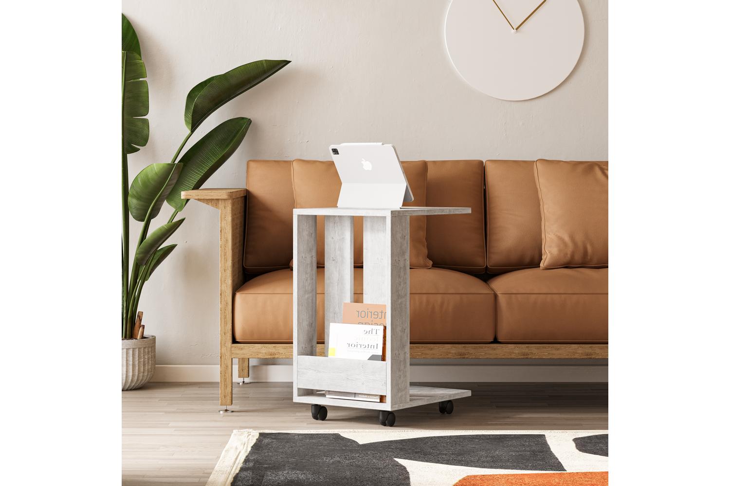 Decortie Edi Modern C Table | Side Table | Engineered Wood | H60cm