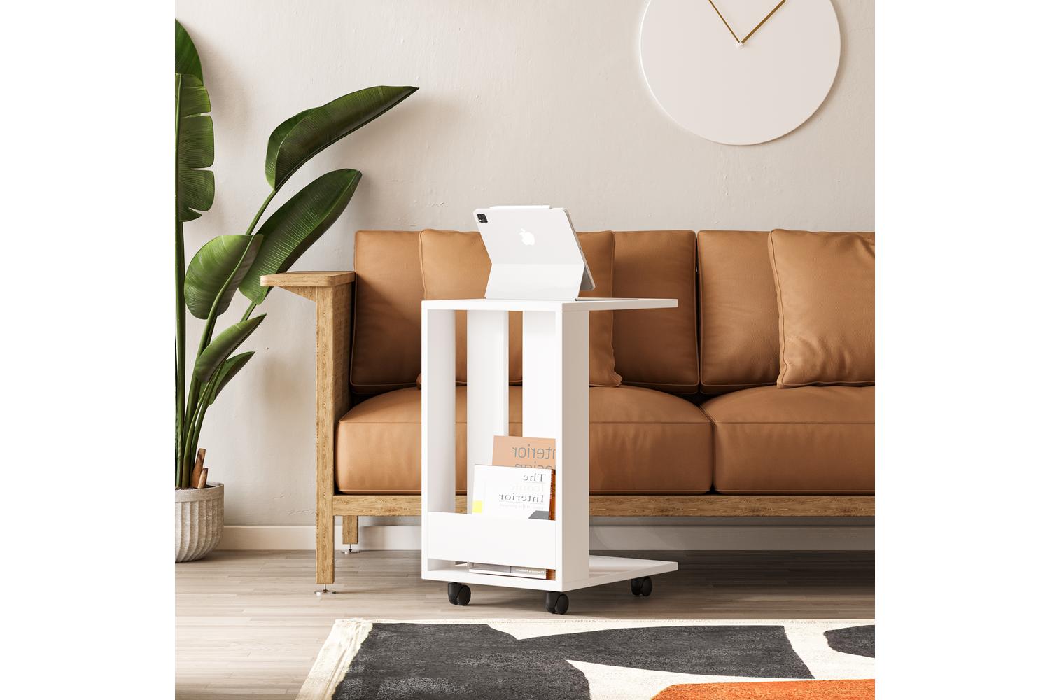 Decortie Edi Modern Side End Table | Side Table | Engineered Wood | 60cm