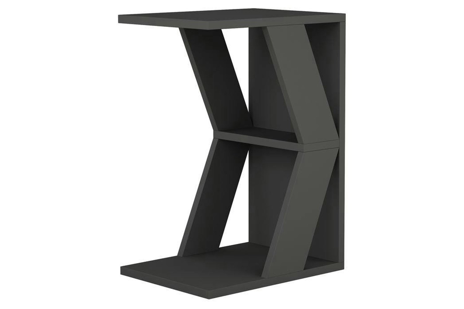 Decortie Naze C-shaped Side Table | Modern Sofa Table | Engineered Wood | Anthracite Grey | Height 57cm