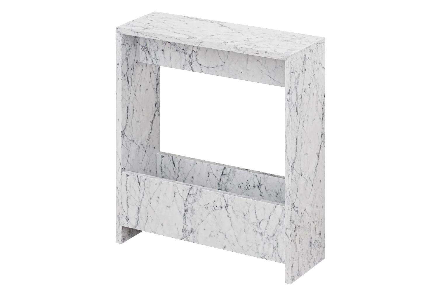 Decortie Simpi Modern Side End Table | Side Table | White Marble Effect | 60cm