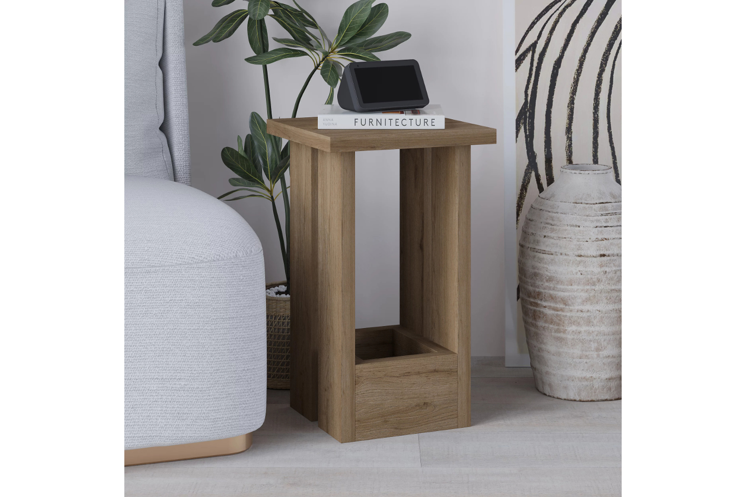 Decortie Tasos Side Table | Side Table | Engineered Wood | 30x30x50.5cm