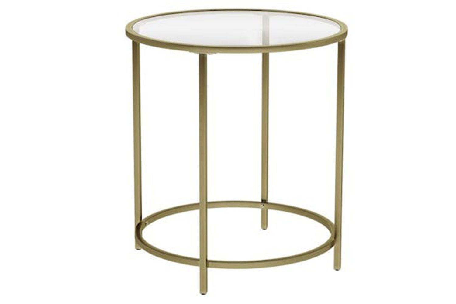 Vasagle Side Table | Steel And Tempered Glass | 50 X 55 Cm