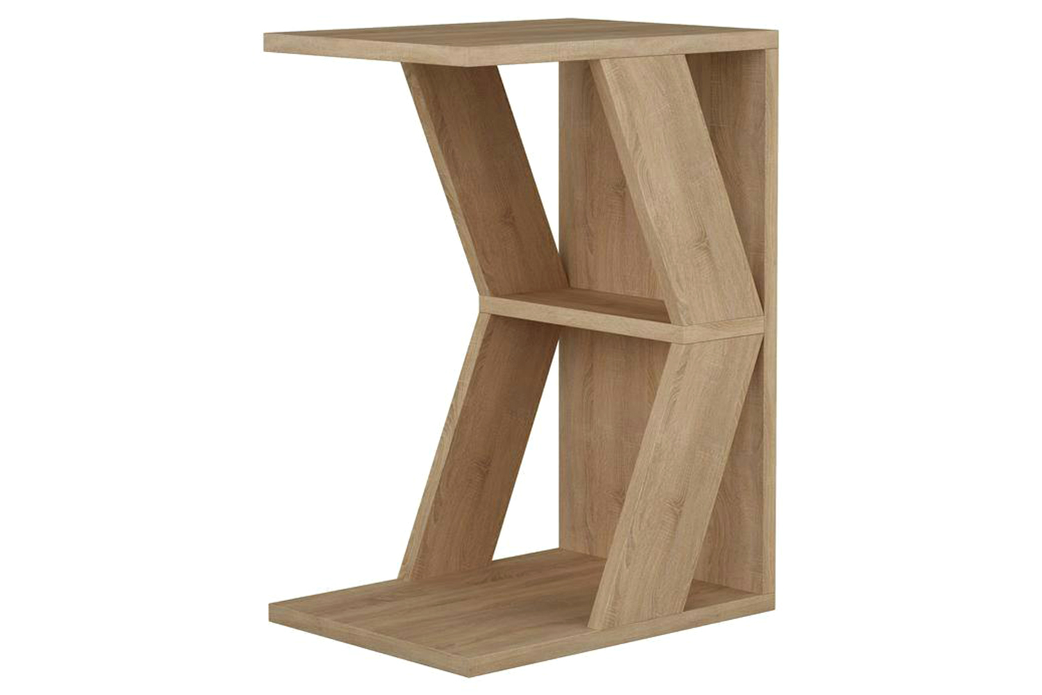Decortie Naze Modern C-shaped Side Table | Side Table | Engineered Wood Oak | 57cm