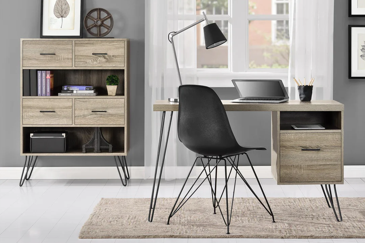 Dorel Landon Desk | Grey Oak