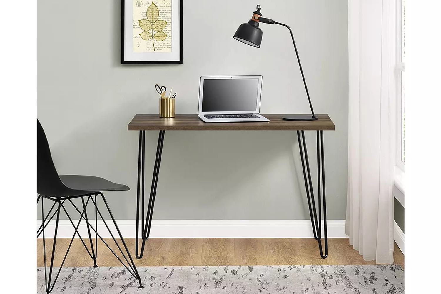 Dorel Owen Retro Desk | Brown Walnut