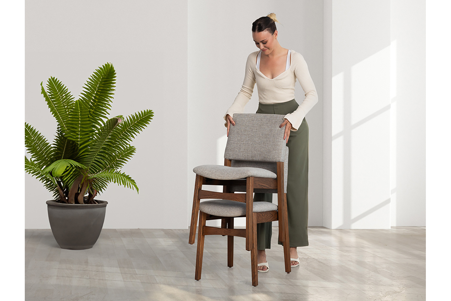 Transformer Chair | Pewter/American Walnut | Set of 2