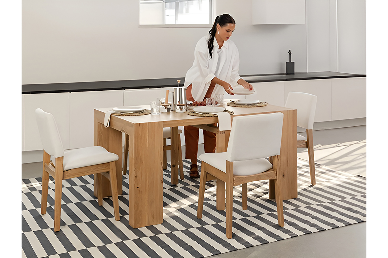 Transformer Chair | Cream/Scandinavian Oak | Set of 2