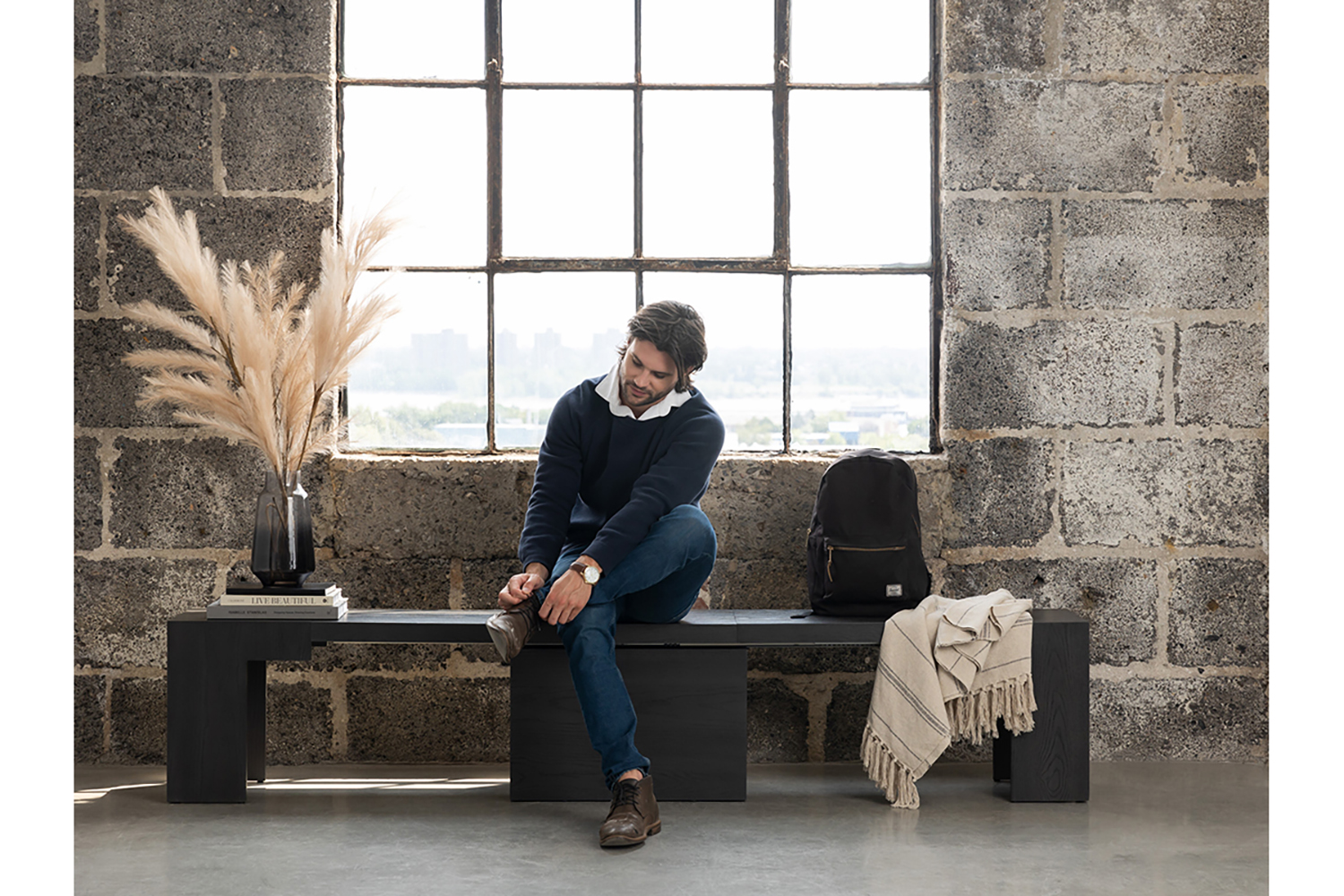 Transformer Bench | Smoked Hickory | Including 5 Extension Panels