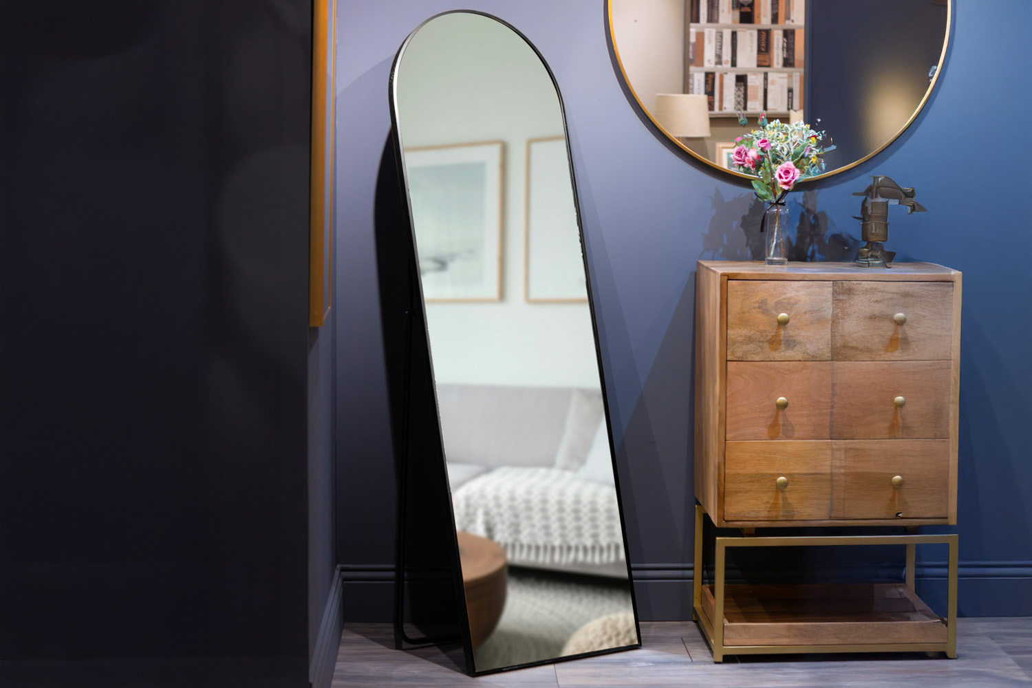 Modena Floor Standing Mirror | Black | 50 x 160 cm