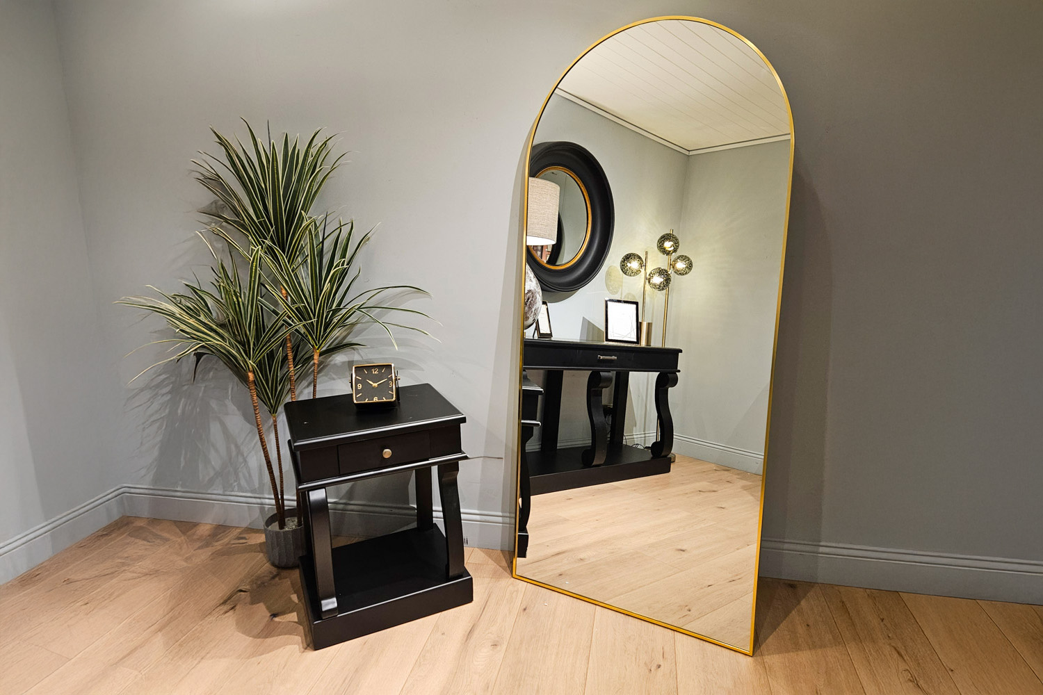 Modena Arched Leaner Mirror | Gold | 80 x 180 cm