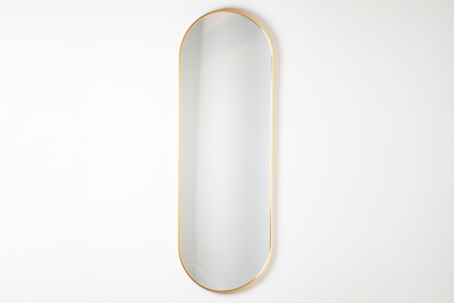Modena Pill Shape Wall Mirror | Gold | 40 x 120 cm