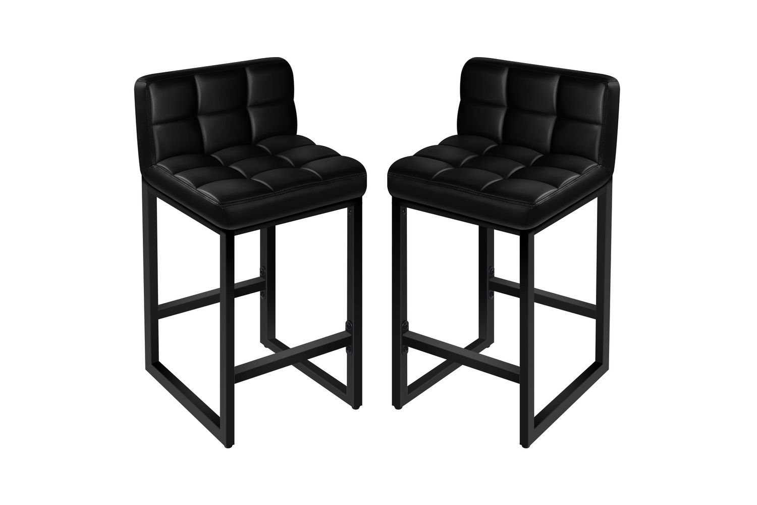 Alfordson Bar Stools Set of 2 | Counter Height | Faux Leather