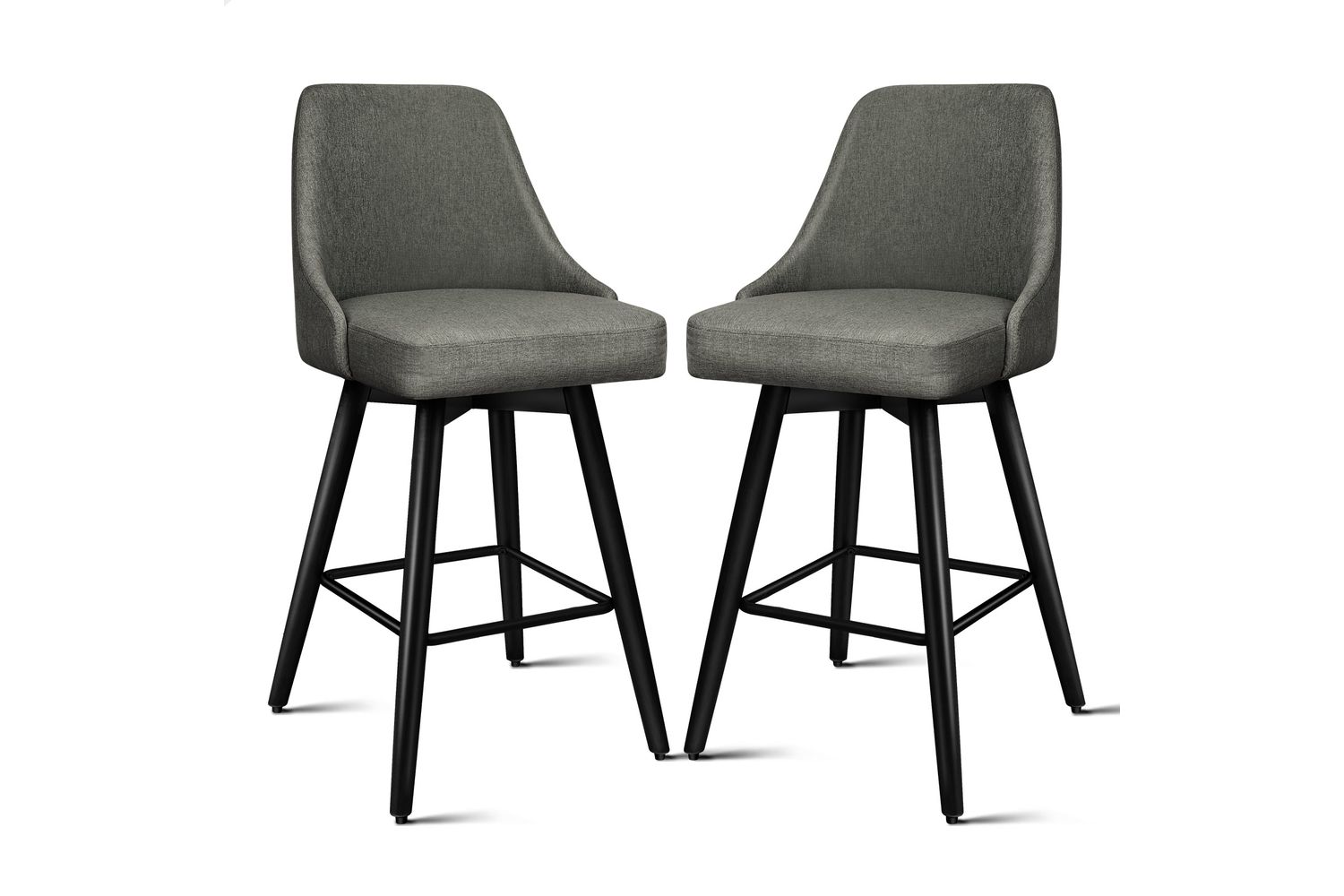 Alfordson Bar Stool | Swivel | Dark Grey | Set of 2