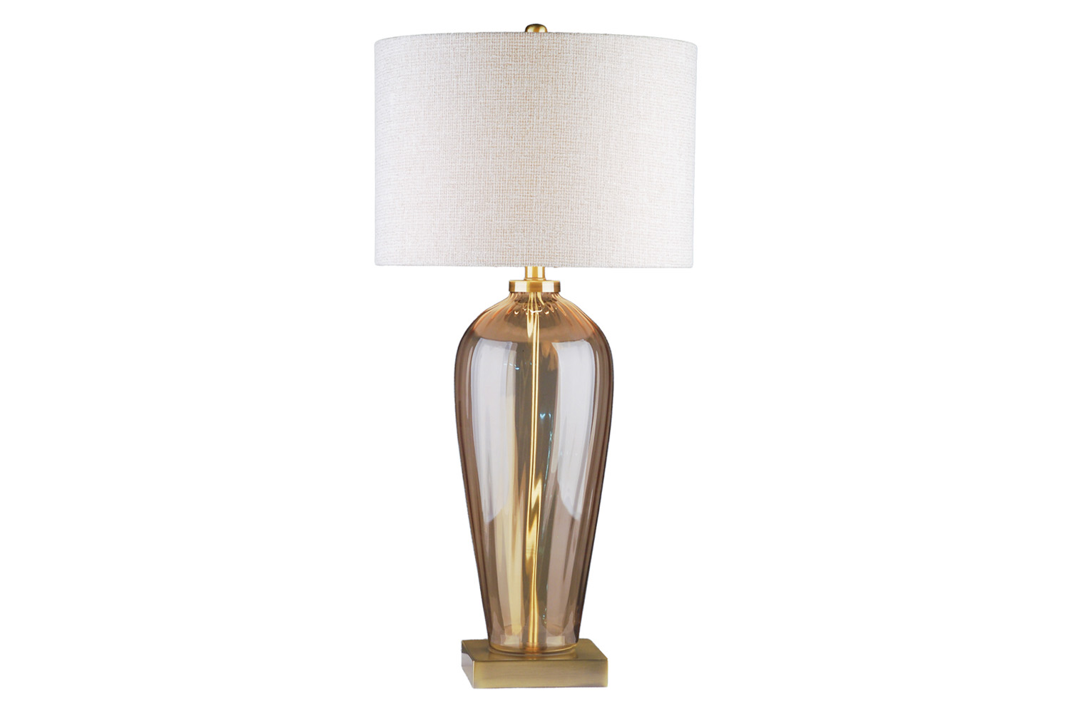 Kristen Glass Table Lamp | White/Gold | 84 cm