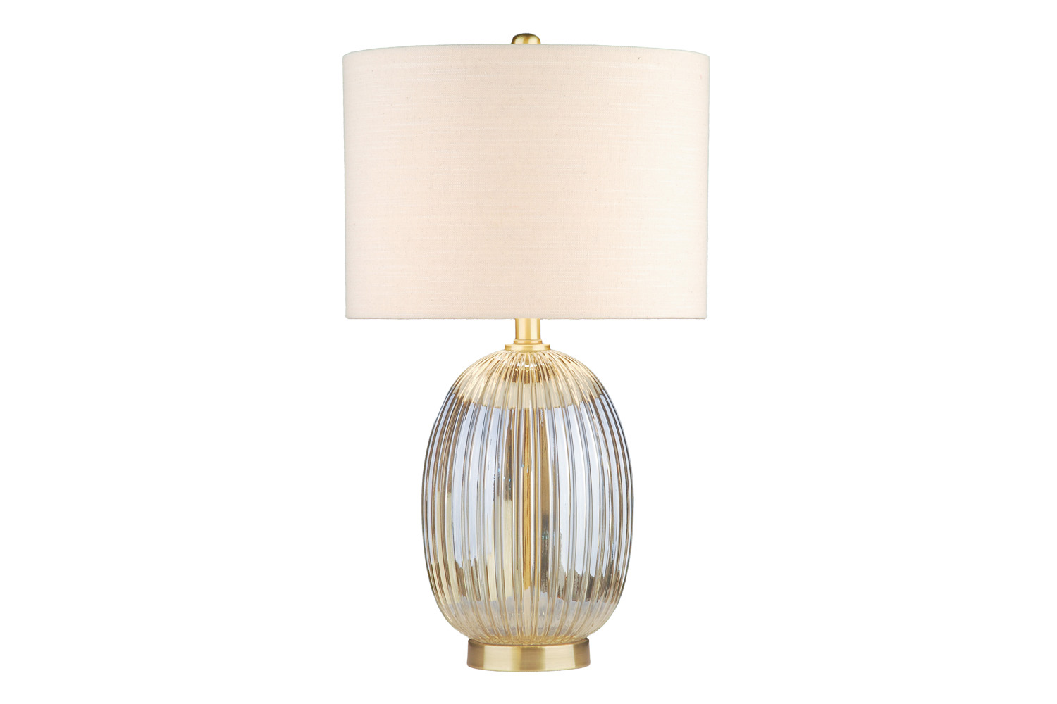 Amia Glass Table Lamp | White/Gold
