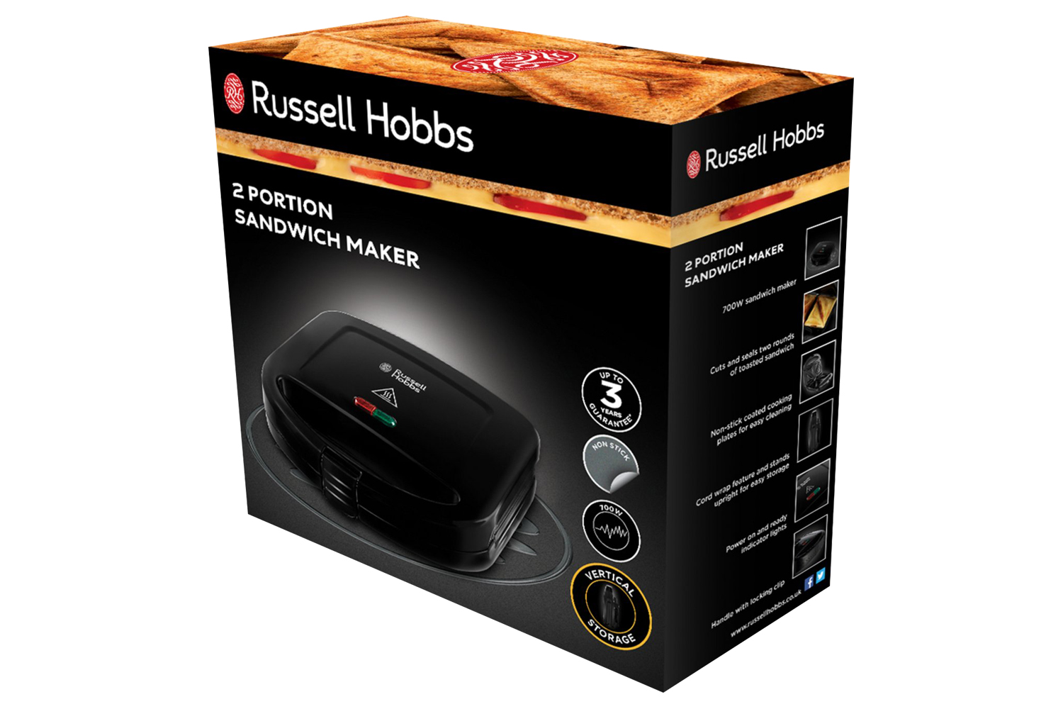 Russell Hobbs Classics 2 Portion Sandwich Maker 24520 Black Ireland
