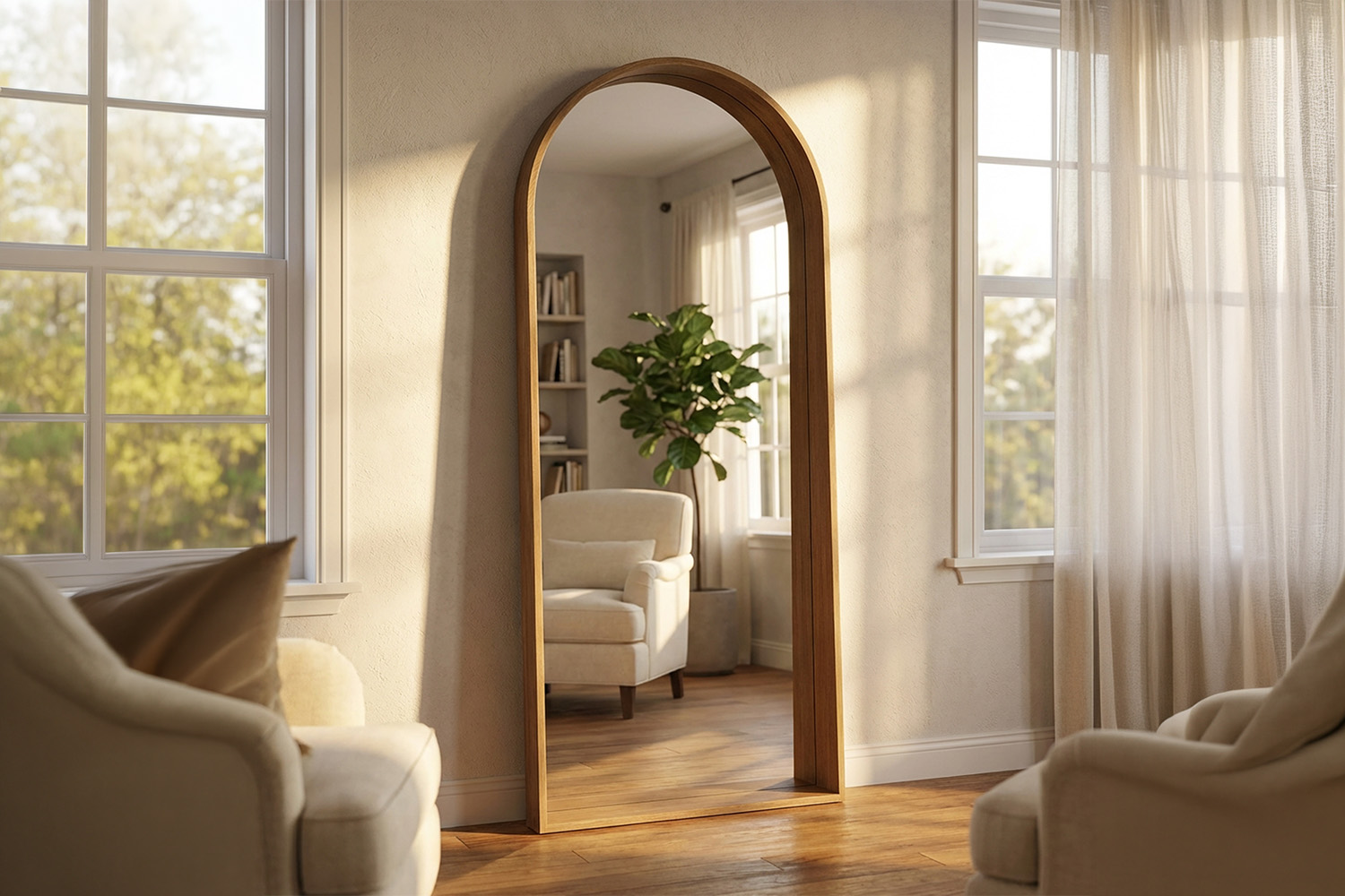 Aalto Arched Leaner Mirror | Natural | 90 x 180 cm