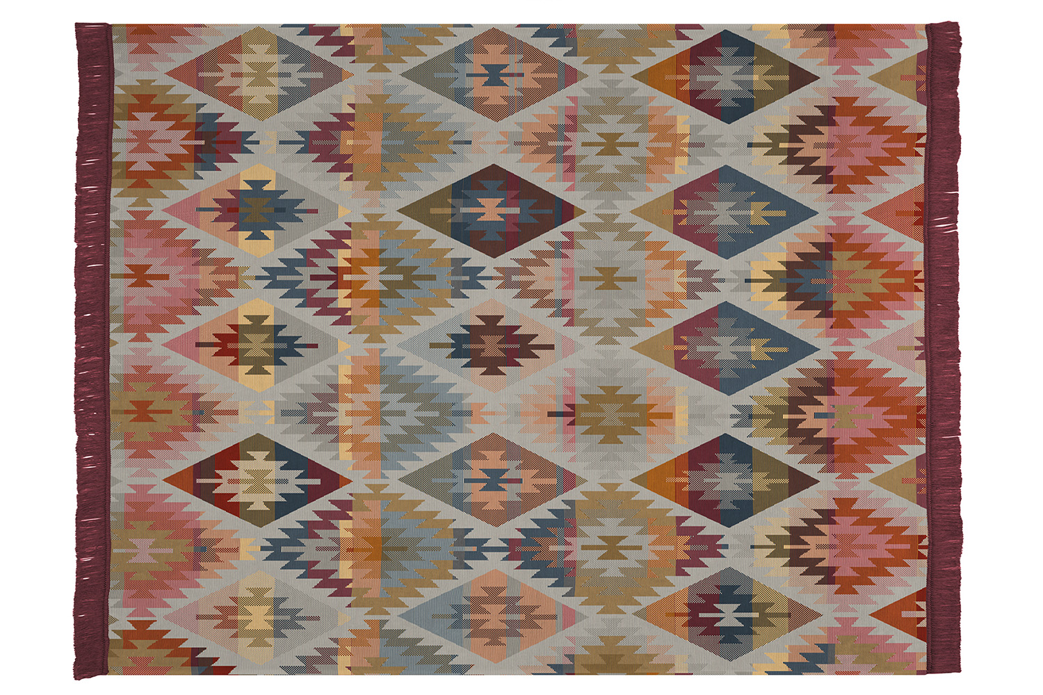 Ikat Diamond Blanket | Multicolour | 140 x 180 cm