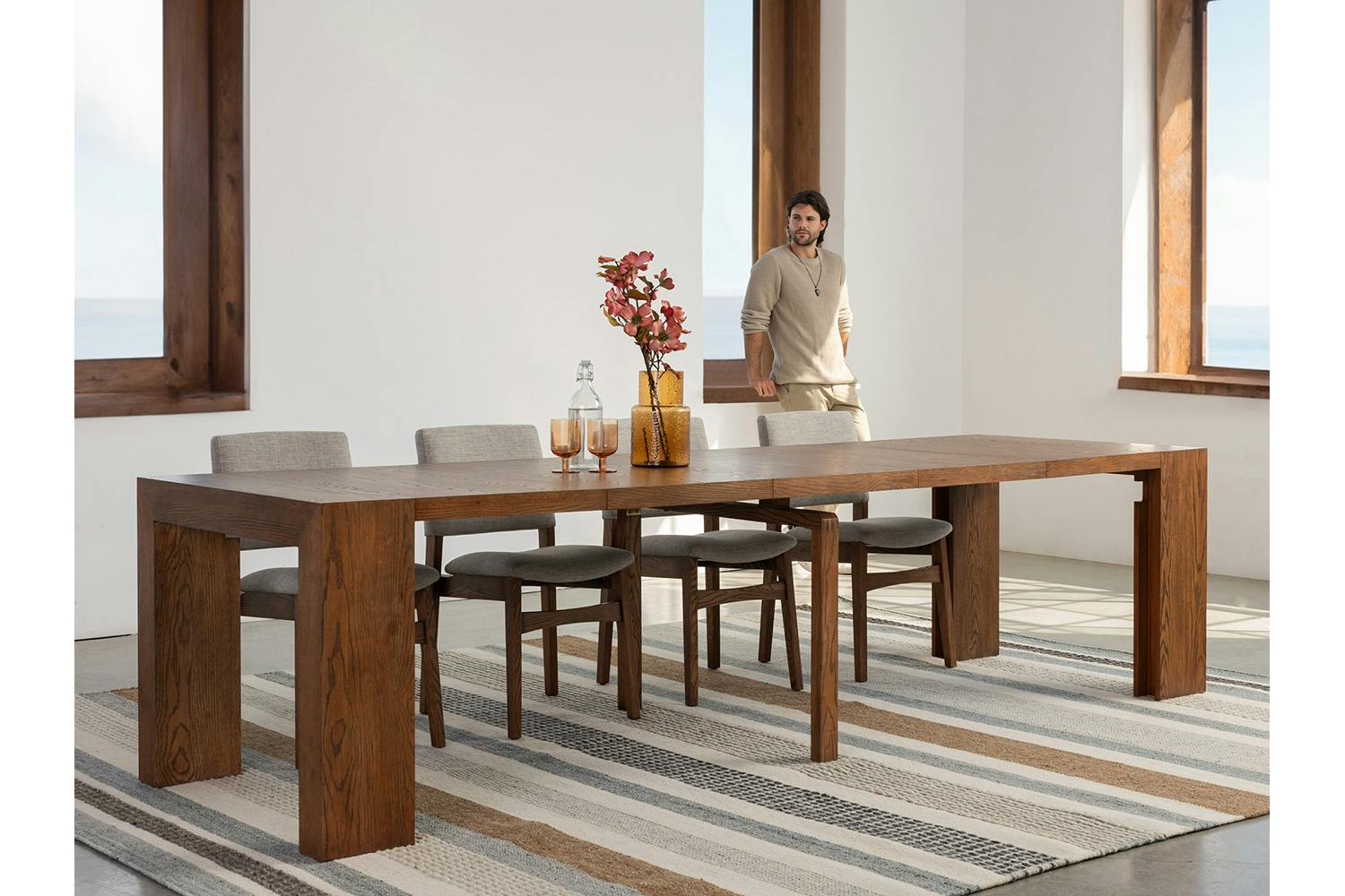 Transformer Rectangular Table | American Walnut | Including 5 Extension Panels