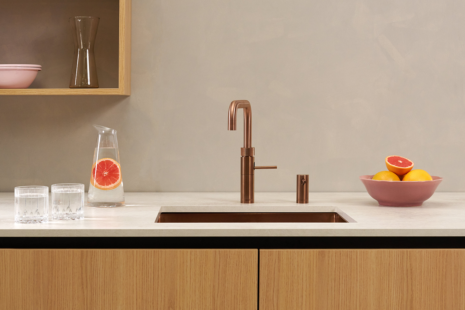 Quooker Fusion Square Tap | Rose Copper | FNSRCO