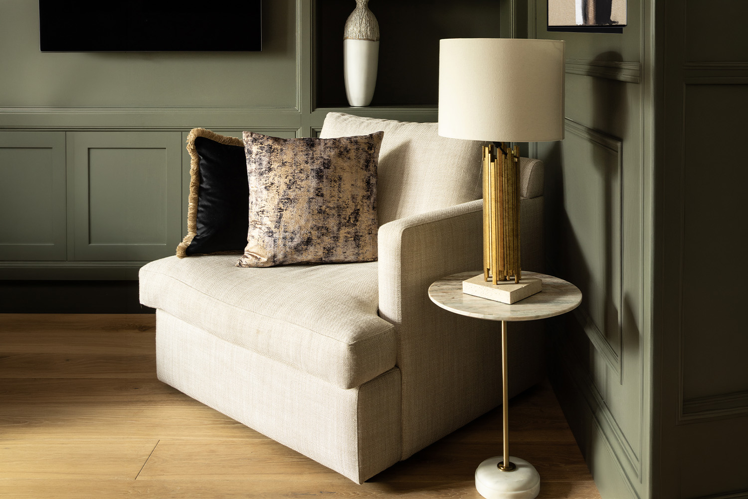 Jarod Table Lamp | White/Gold | 55 cm