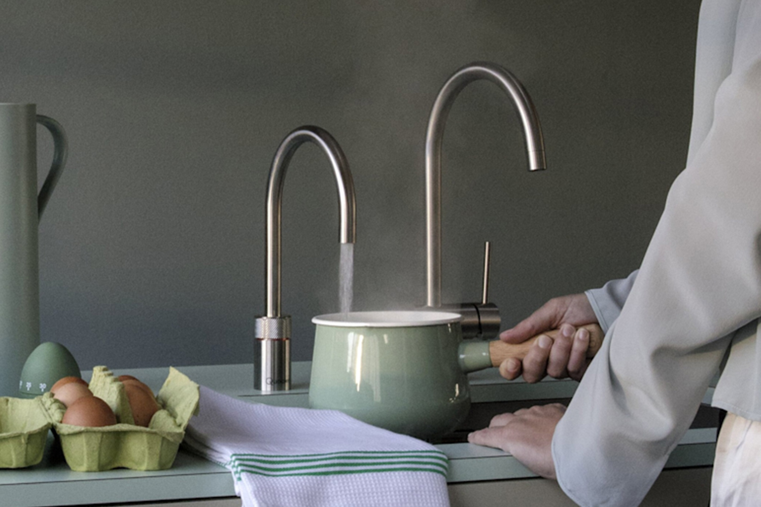 Quooker Nordic Round Single Tap | Stainless Steel | NSRSST