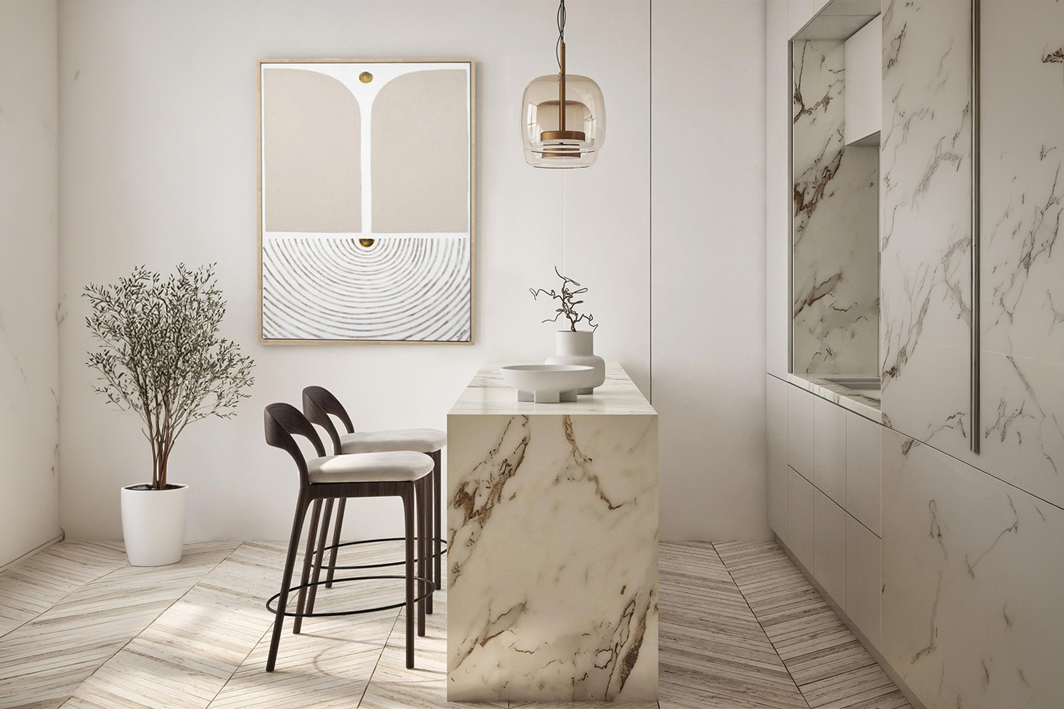 Anders Framed Canvas - Marcela Gutierrez | Natural | 122 x 92 cm