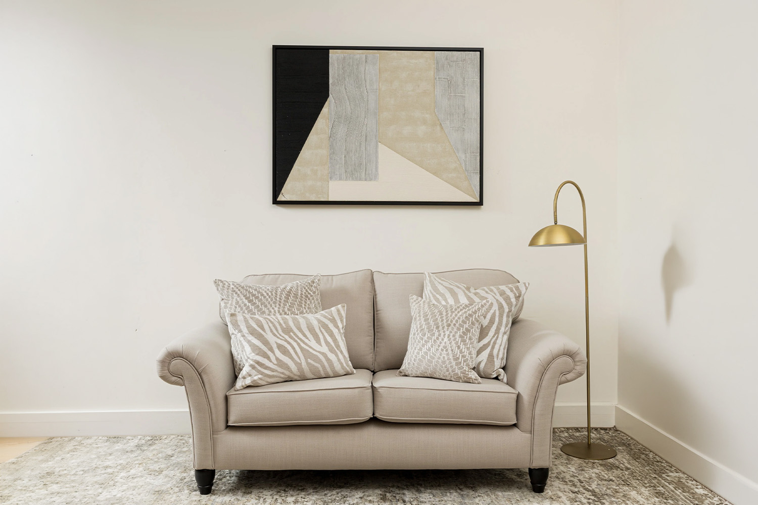 Kempton Framed Canvas Painting - Ksenia Sizaya | Natural & Black | 122 x 97 cm