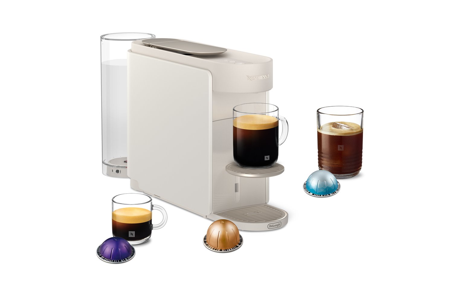 Nespresso Vertuo Up Pod Coffee Machine by De'Longhi | Pearl White | ENV200.W