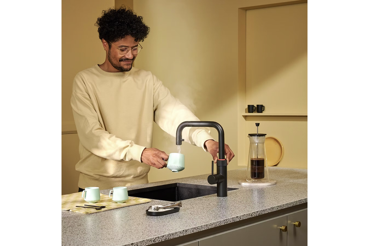 Quooker 3-in-1 Flex Square Tap | Black | FXSBLK