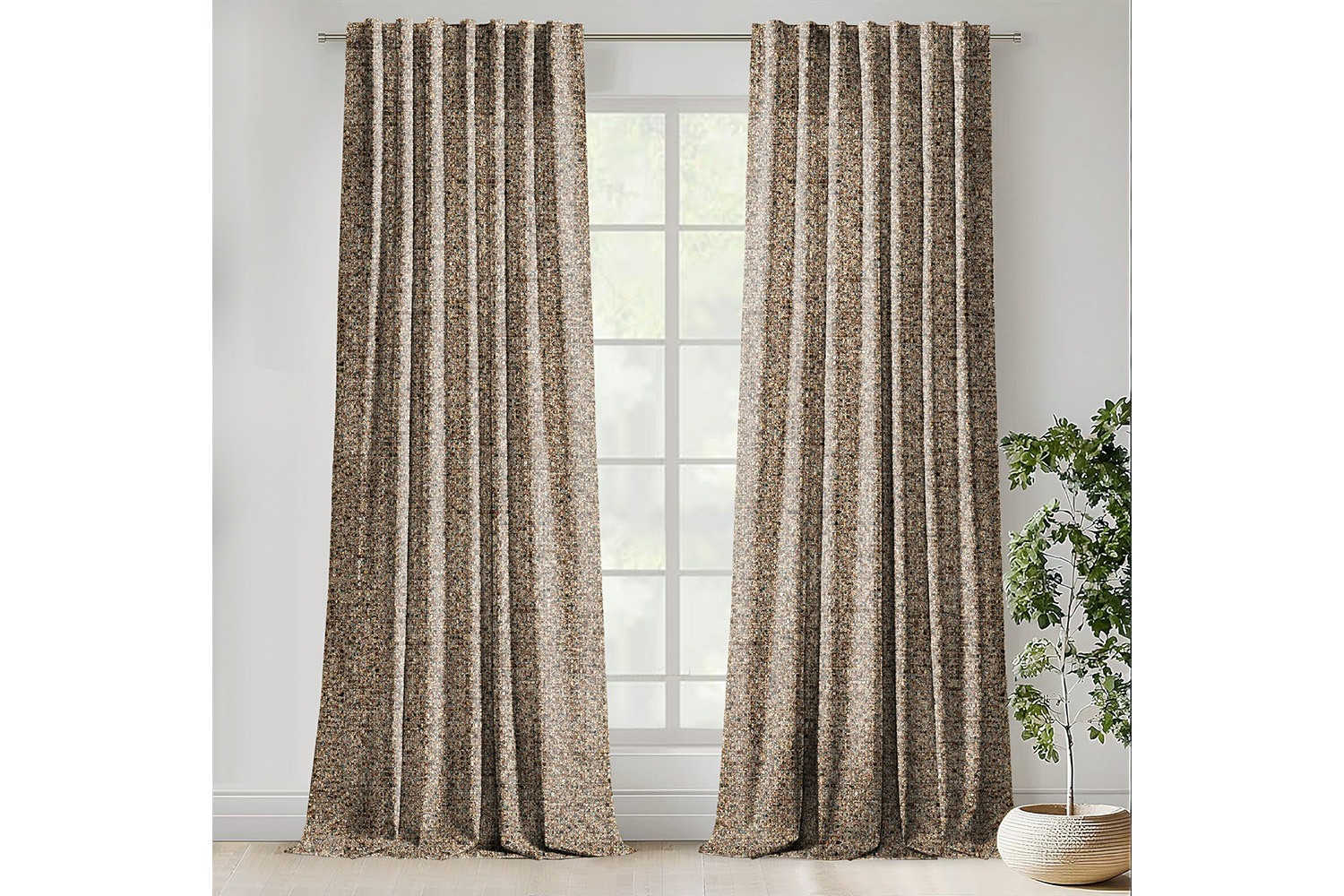 Caden Curtain | Mulberry/Green | 228 x 274 cm