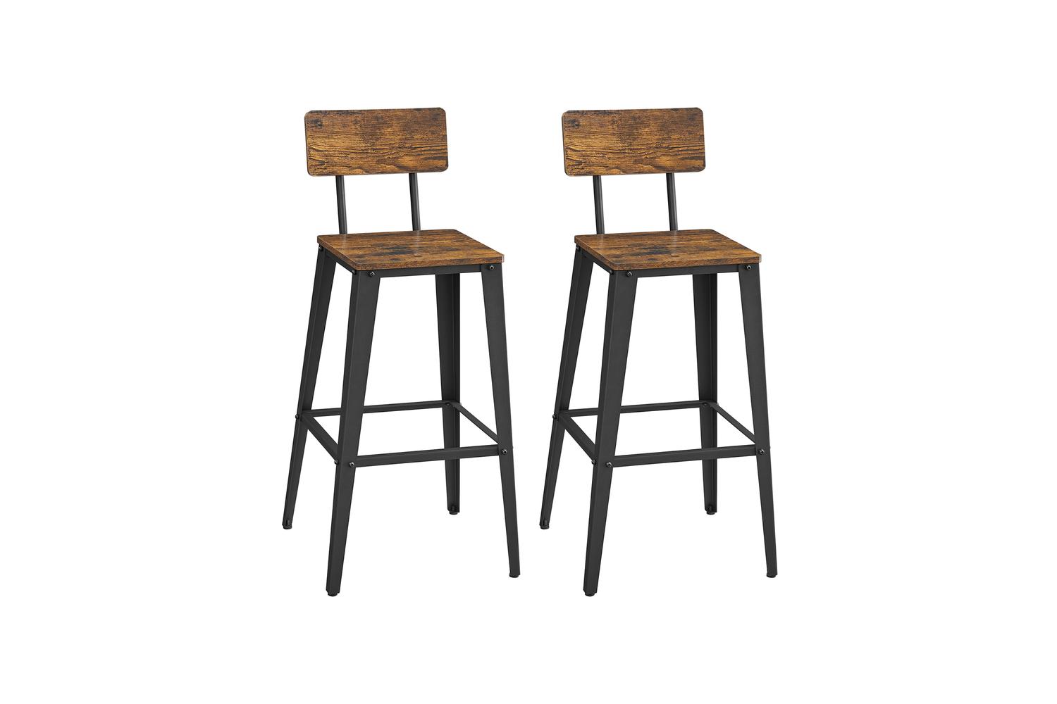 Vasagle Bar Chair | Bar Stool | Chipboard And Steel | 74cm Seat Height [Ex-Display DC250587-000309]