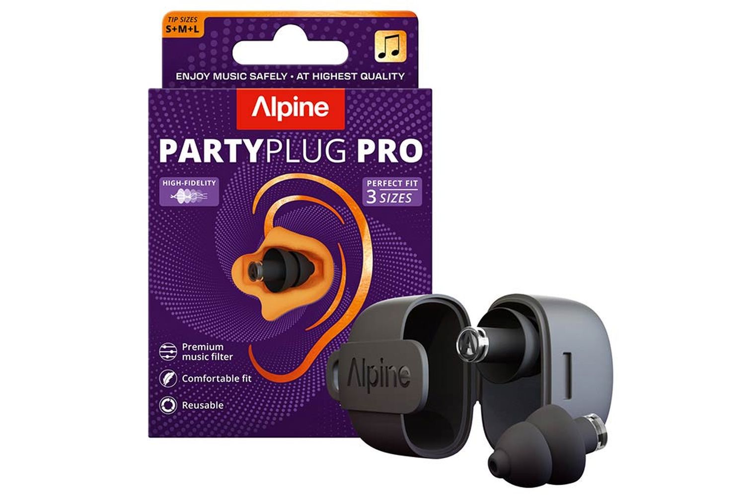 Alpine Alpine Partyplugs Pro - Premium Hearing Protection - Black