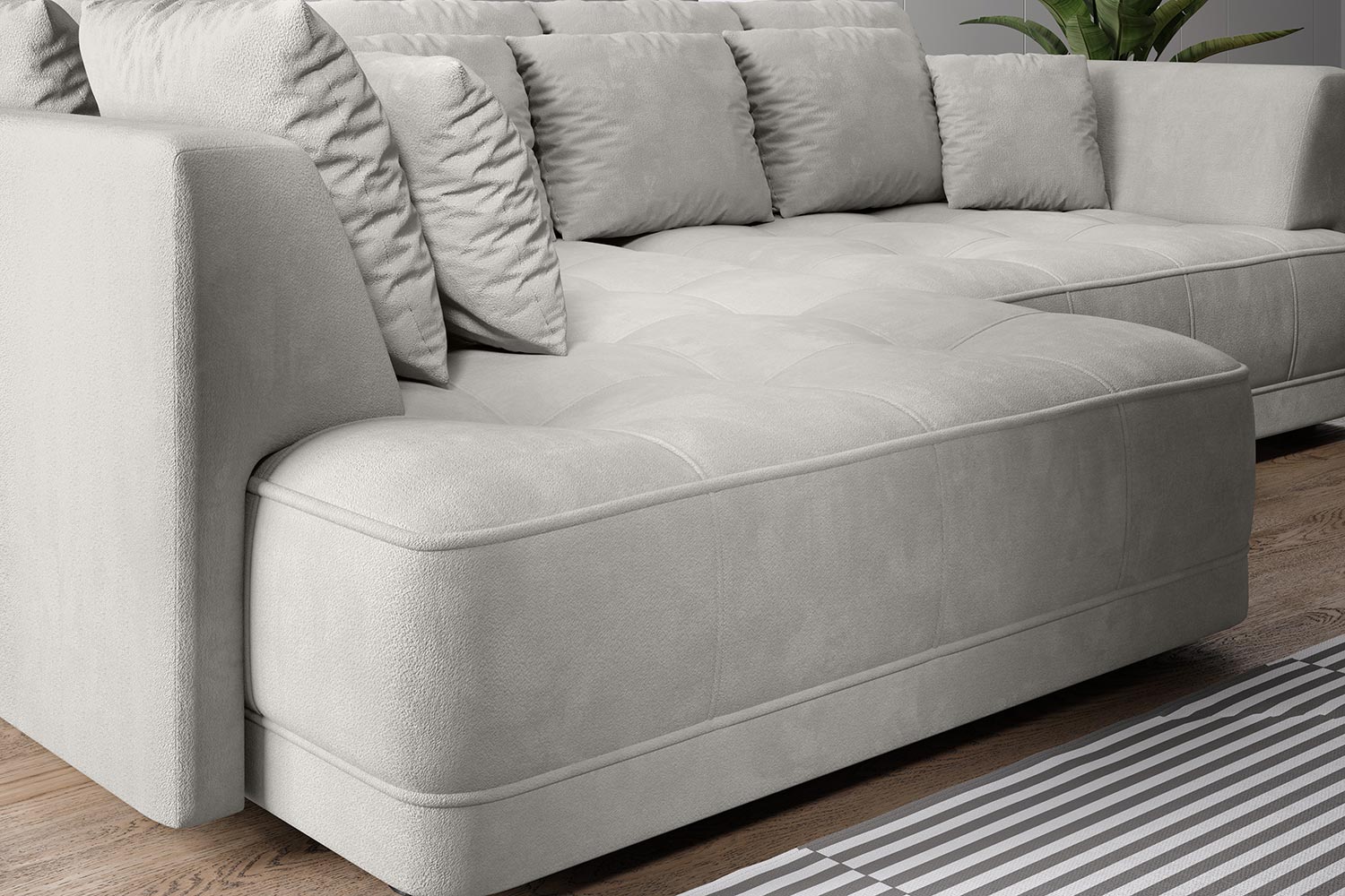 Amelia Chaise Sofa | Fabric | Taupe