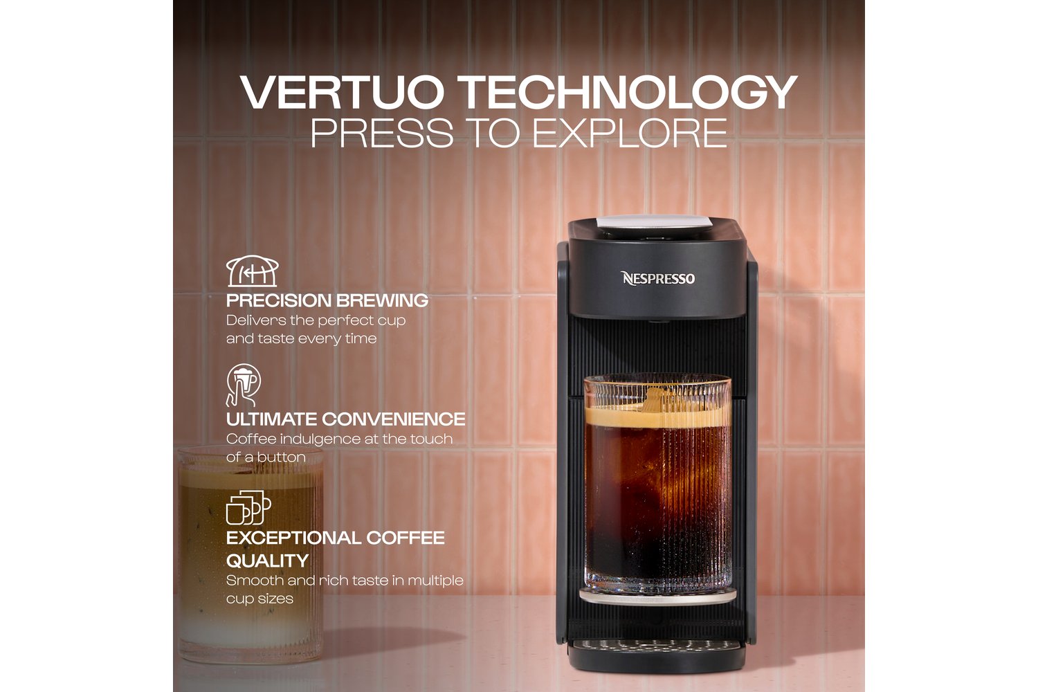 Nespresso Vertuo Up Pod Coffee Machine by Krups | XN9408G0 | Black