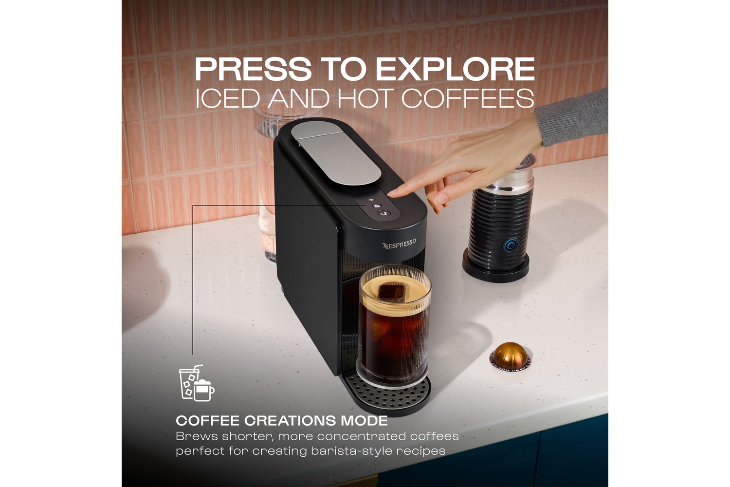Nespresso Vertuo Up Pod Coffee Machine by Krups | XN9408G0 | Black