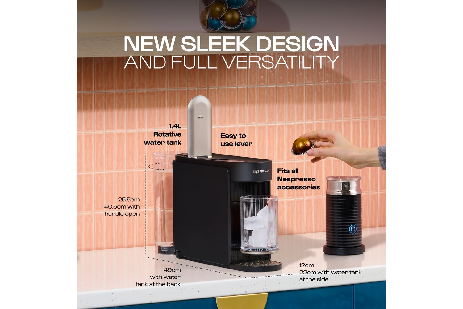 Nespresso Vertuo Up Pod Coffee Machine by Krups | XN9408G0 | Black