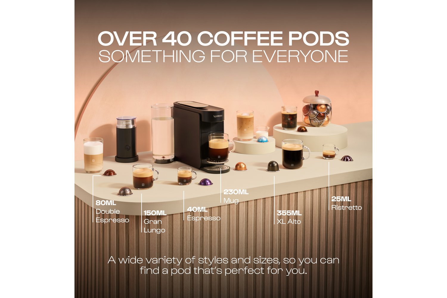 Nespresso Vertuo Up Pod Coffee Machine by Krups | XN9408G0 | Black