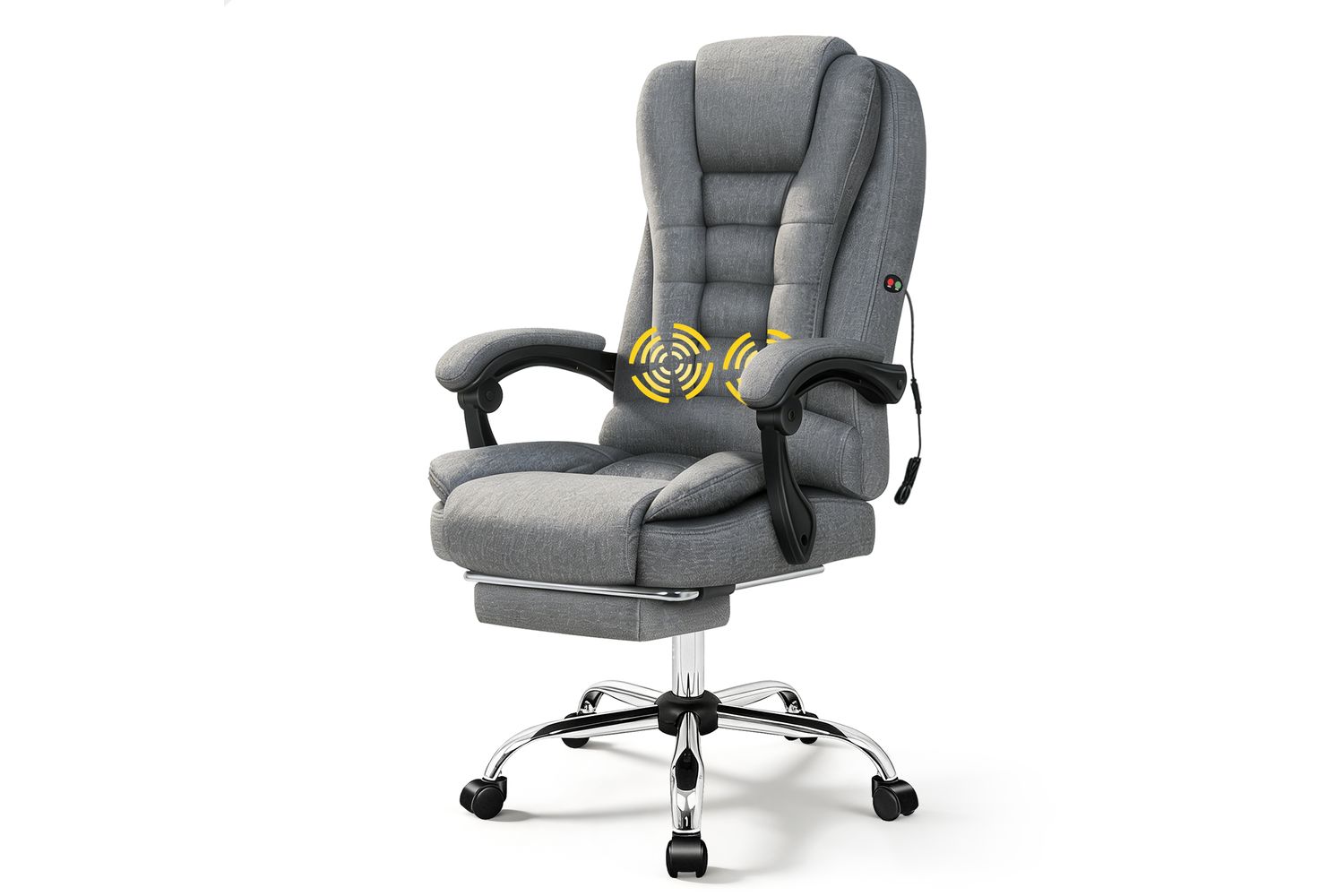 Alfordson Office Chair | Massage Gaming Chair | Fabric Grey