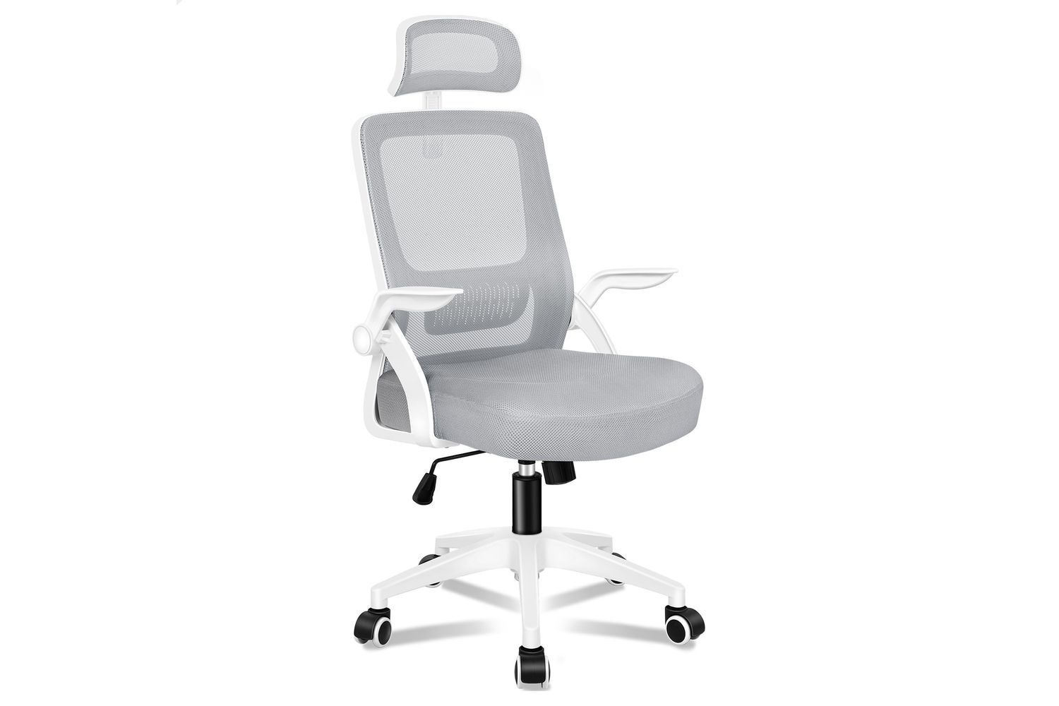 Alfordson Arco Office Chair | Ergonomic Mesh | White & Light Grey