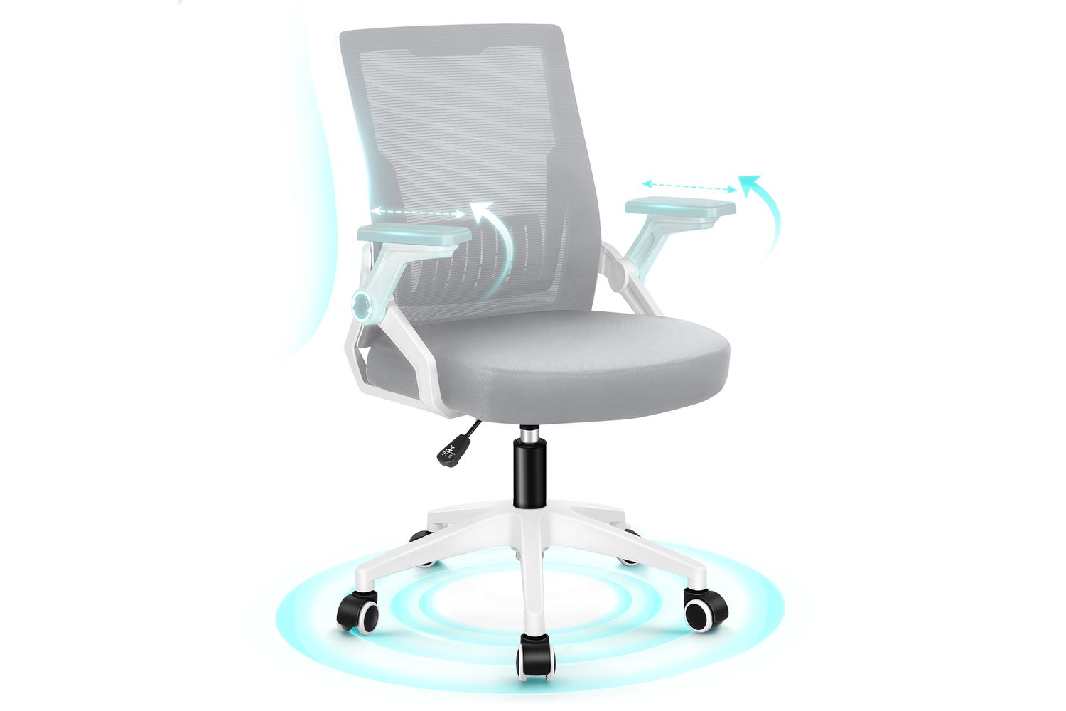 Alfordson Conrad Ergonomic Office Chair | Mesh Back | White Grey